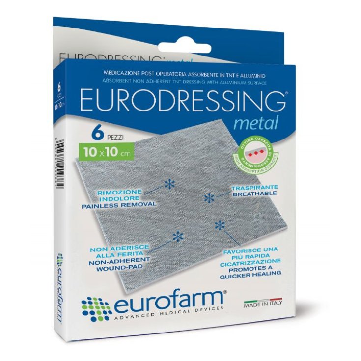 Eurodressing Metal 10cm x 10m Eurofarm 6 Medicazioni