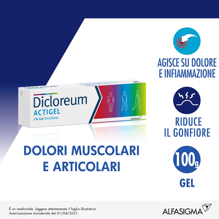 Dicloreum Actigel 1% Alfasigma 100g