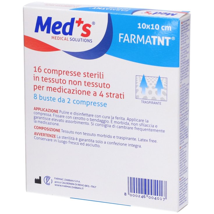 Med's FarmaTnt Compresse Sterili 10x10cm Farmac-Zabban 16 Pezzi