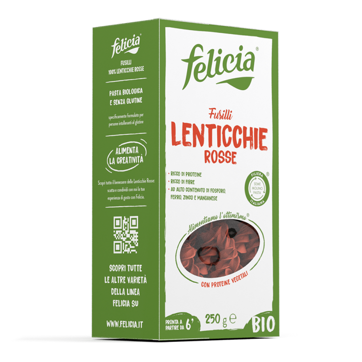 Fusilli di Lenticchie Rosse Felicia 250g 