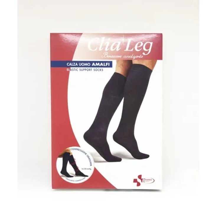 Clia Leg Calza Uomo Amalfi 16-20mmHg Blu Tg.XL