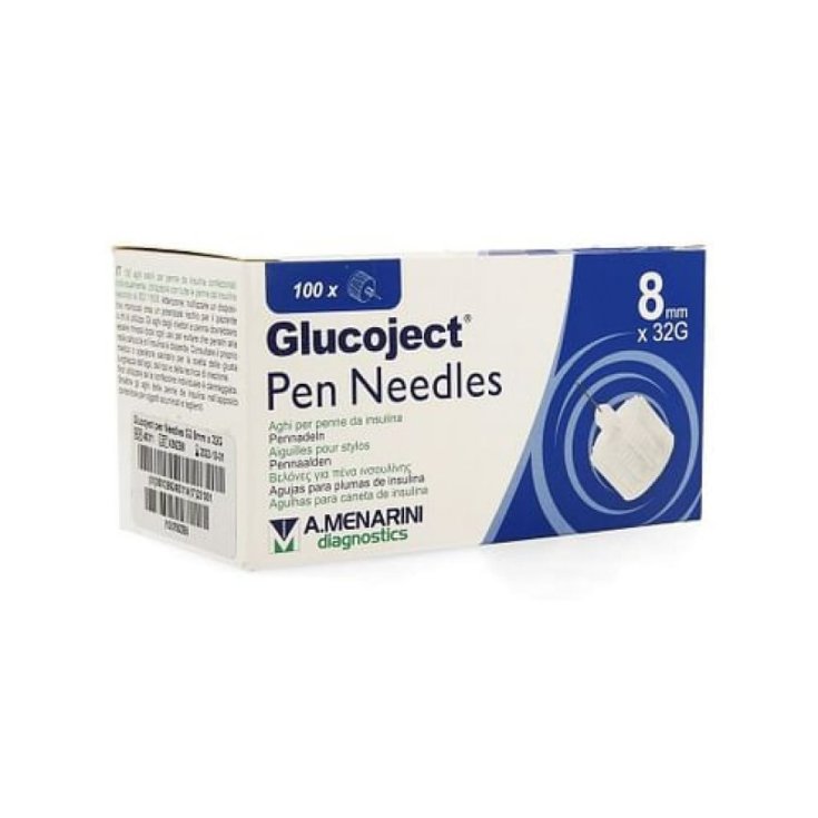 Glucoject Pen Needles 8mm x 32G A.Menarini Diagnostics 100 Aghi