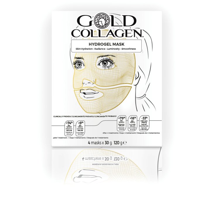 Gold Collagen Hydrogel Mask 4 Pezzi