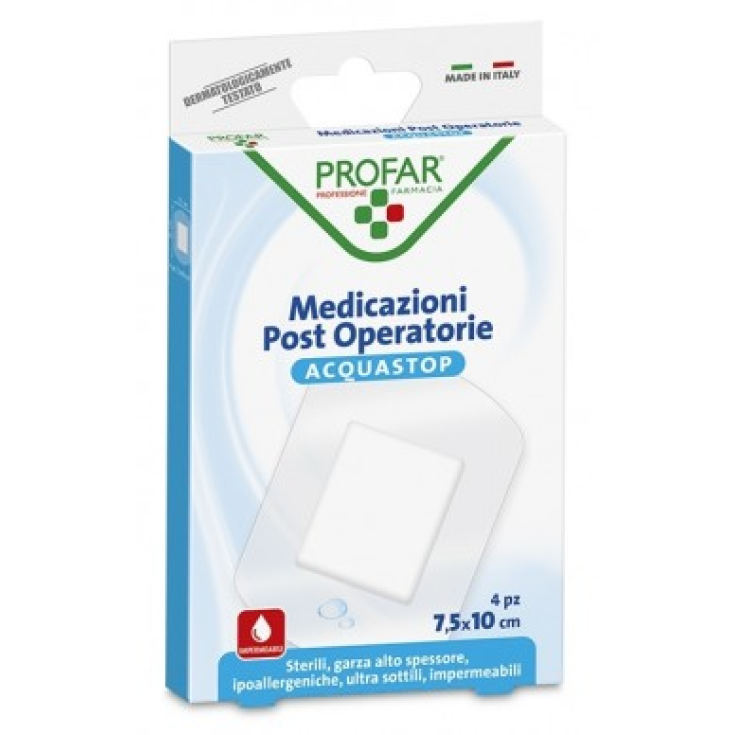 Medicazioni Post Operatorie Acquastop 7,5x10cm PROFAR® 4 Pezzi 