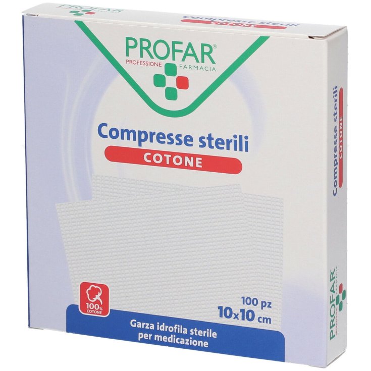 Compresse Sterili in Cotone 10x10cm Profar® 100 Pezzi