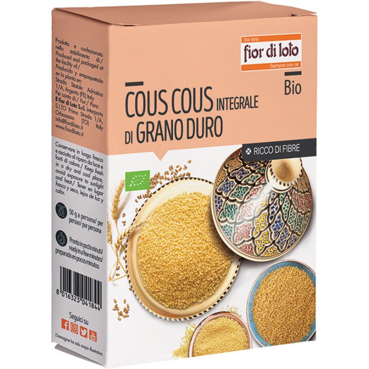 Cous Cous Integrale Di Grano Duro Bio Fior Di Loto 500g