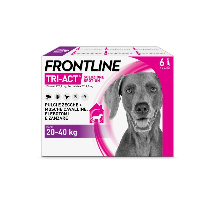 Frontline Tri‑Act Cani (20&ndash;40 Kg), 6 Pipette Antiparassitarie