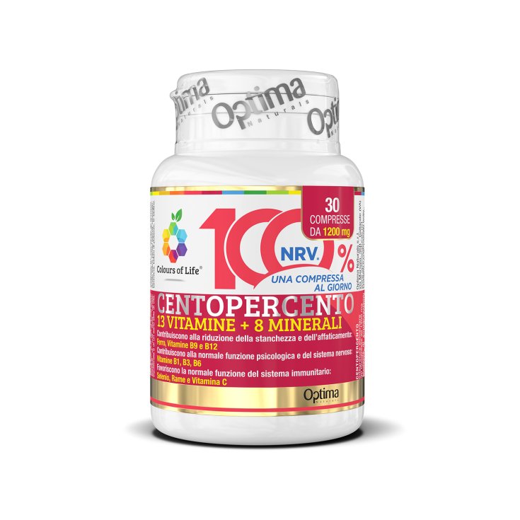 Centopercento 13 Vitamine + 8 Minerali Colours Of Life® Optima Naturals 30 Compresse Centopercento 13 Vitamine + 8 Minerali Colours Of Life® Optima Naturals 30 Compresse