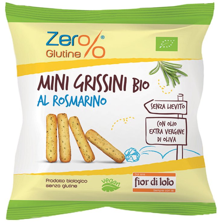 Zer% Glutine Mini Grissini al Rosmarino Bio Fior di Loto 30g