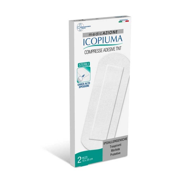 Icopiuma Compresse Adesive Sterili In Tnt 10x25cm 2 Pezzi