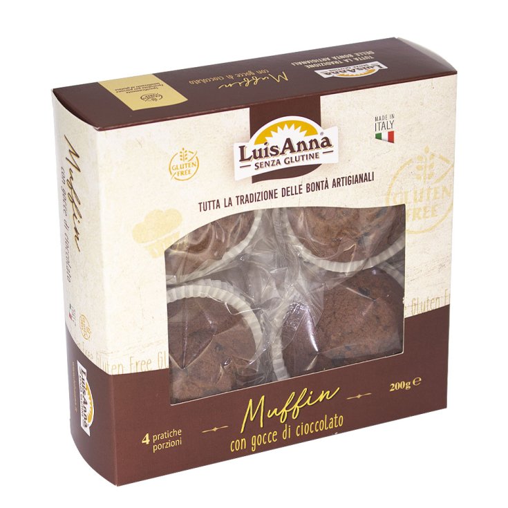 Muffin Con Gocce Di Cioccolato Luisanna® 4 Pezzi 200g