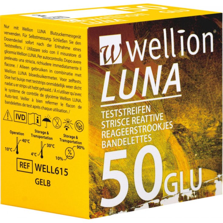 Luna GLU Test Strips Wellion 50 Strisce Reattive