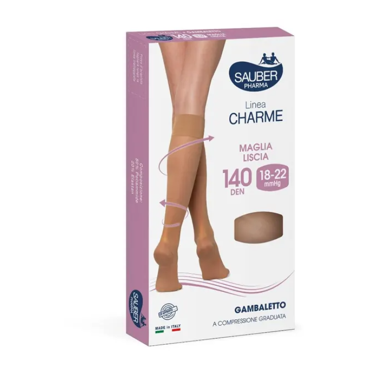 Linea Charme 140D Gambaletto Neutro Beige 3 Sauber 1 Paio