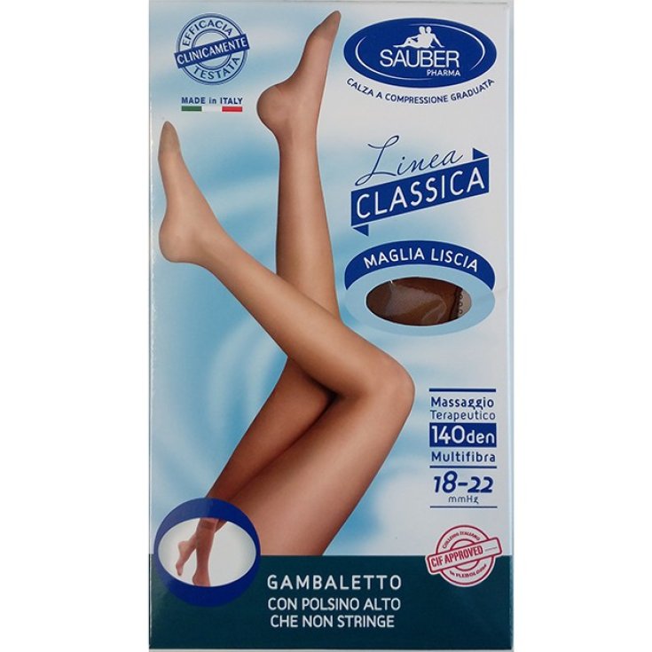 Linea Classica 140D Gambaletto Maglia Liscia Beige 4 Sauber 1 Paio