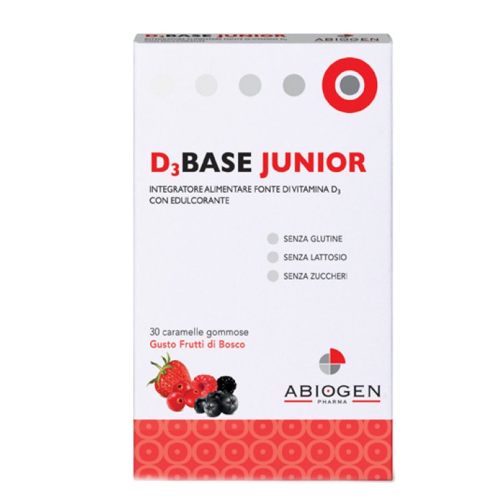 D3Base Junior Frutti di Bosco Abiogen 30 Caramelle