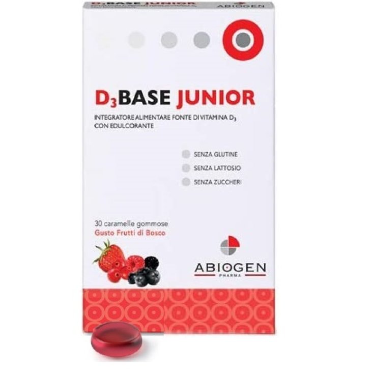 D3Base Junior Frutti di Bosco Abiogen 30 Caramelle 