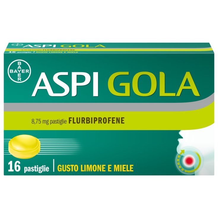 AspiGola 16 Pastiglie contro faringite e Mal di Gola Limone-Miele