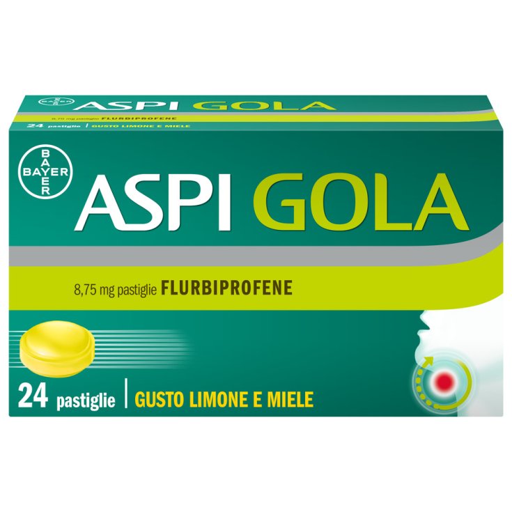 AspiGola 24 Pastiglie contro faringite e Mal di Gola Limone-Miele
