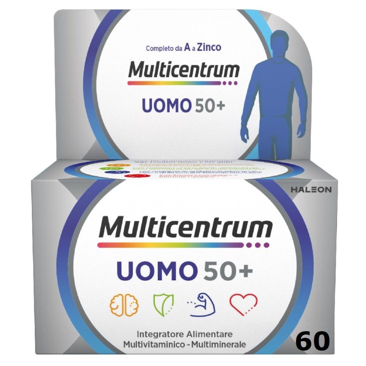 Multicentrum Uomo 50+ Integratore Alimentare Multivitaminico Multiminerale 60 Compresse