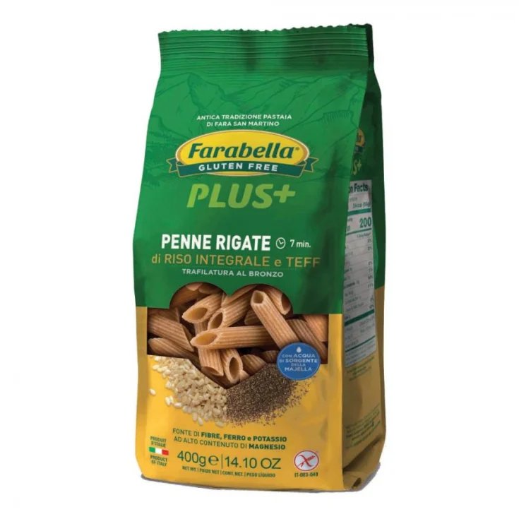 Plus+ Penne Rigate di Riso Integrale e Teff Farabella® 400g