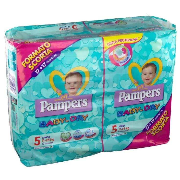 Pampers Baby Dry Junior Duo Dwct 34 Pezzi