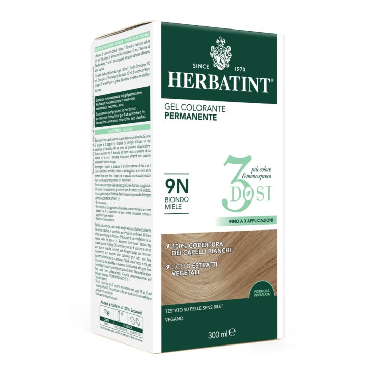 Gel Colorante Permanente 9N 3 Dosi Herbatint 300ml