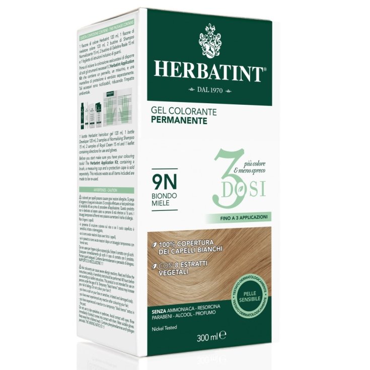 Gel Colorante Permanente 9N 3 Dosi Herbatint 300ml