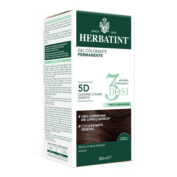 Gel Colorante Permanente 5D 3 Dosi Herbatint 300ml