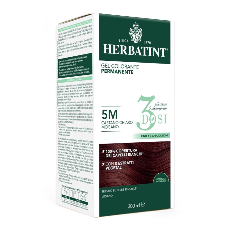 Gel Colorante 5M Castano Chiaro Mogano Herbatint 300 ml