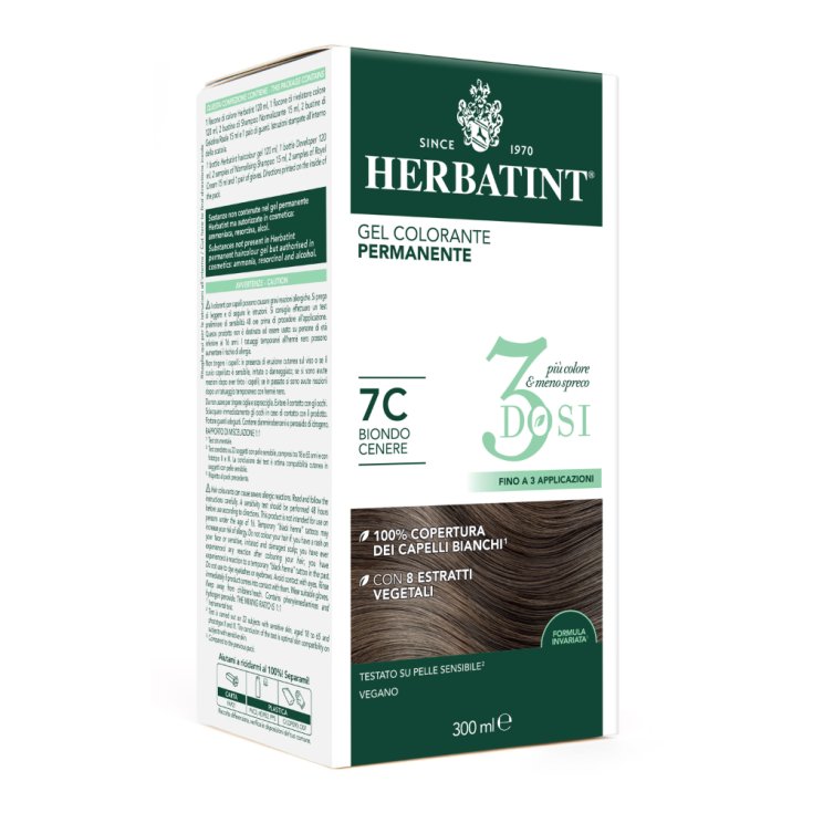 Gel Colorante Permanente 7C 3 Dosi Herbatint 300ml