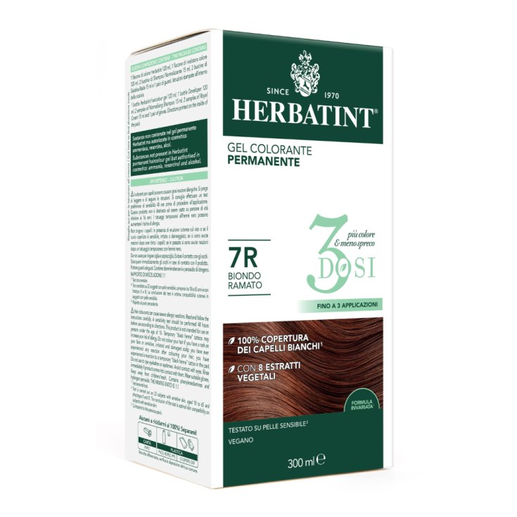 Gel Colorante Permanente 7R 3 Dosi Herbatint 300ml