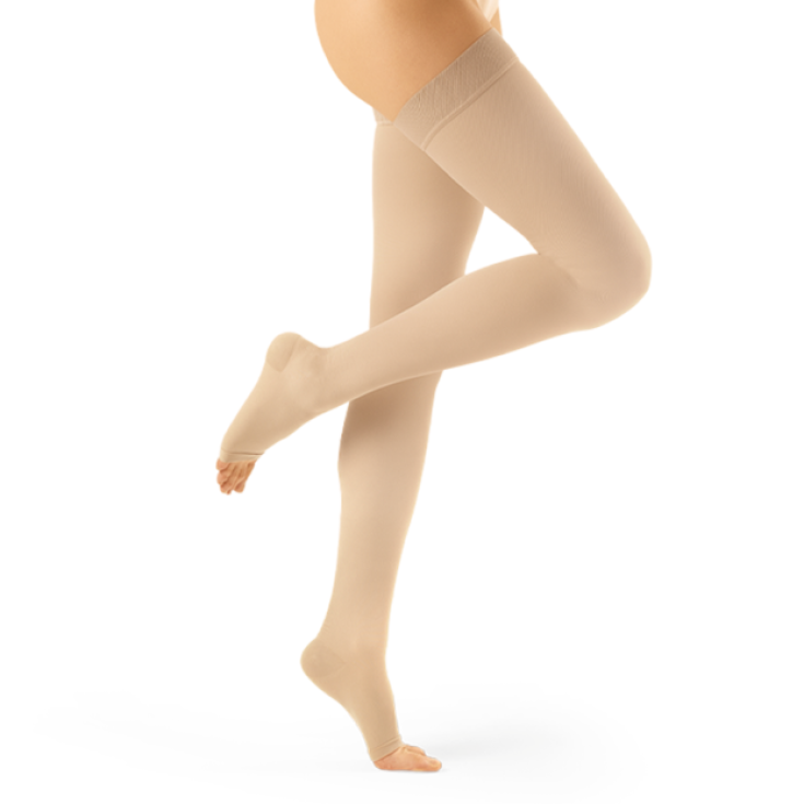 Cotton Evo 162 Autoreggente Mezza Coscia Beige L Lungo GloriaMed&reg; 1 Paio