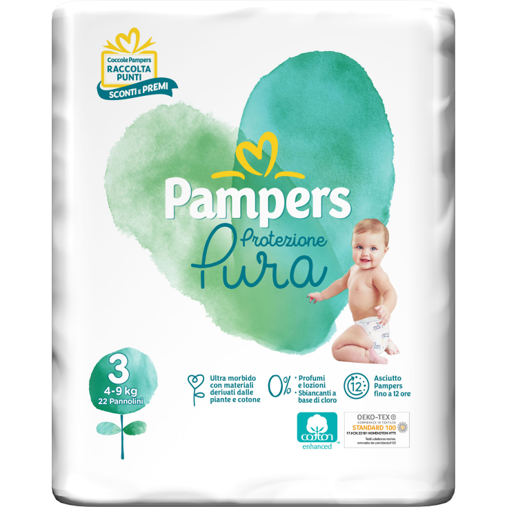 Pampers Naturello Taglia 3 MIDI (4-9Kg) 22 Pannolini