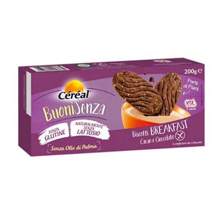 BuoniSenza Biscotti Breakfast Con Cacao E Cioccolato Céréal 200g