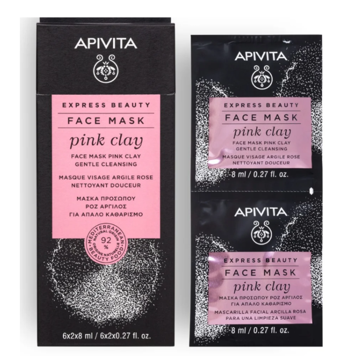 Express Beauty Face Mask Pink Clay Apivita 2x8ml