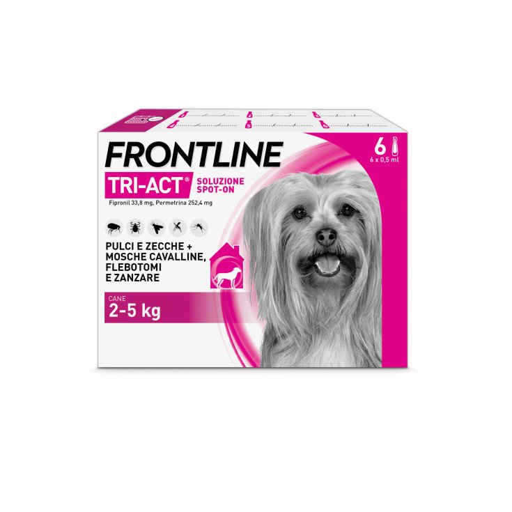 Frontline Tri‑Act Cani (2&ndash;5 Kg), 6 Pipette Antiparassitarie