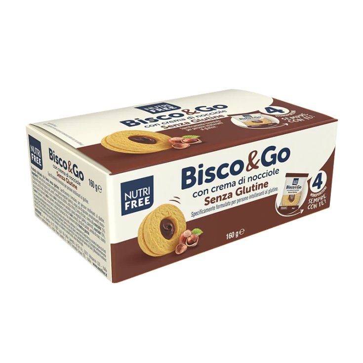 Biscotto con Crema di Nocciole Bisco&Go Nutrifree 160g