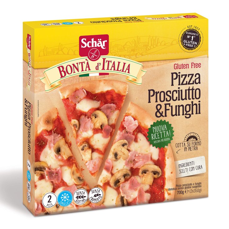 Pizza Prosciutto & Funghi Bontà d'Italia Surgelato Schar 2x350g