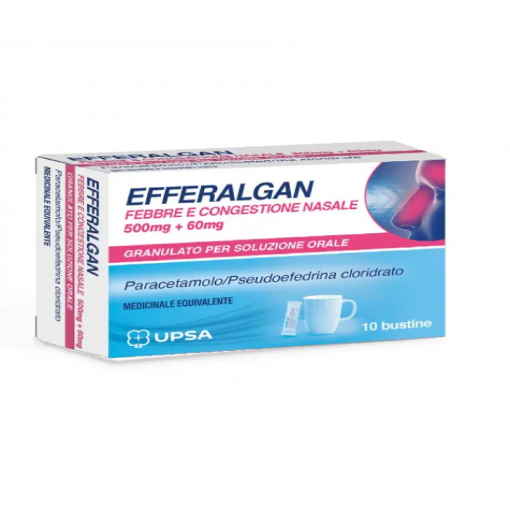 Efferalgan Febbre E Congestione Nasale 500mg + 60mg Upsa 10 Bustine