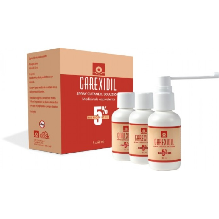 Carexidil Minoxidil 5% Soluzione Cutanea Spray Difa Cooper 3x60ml