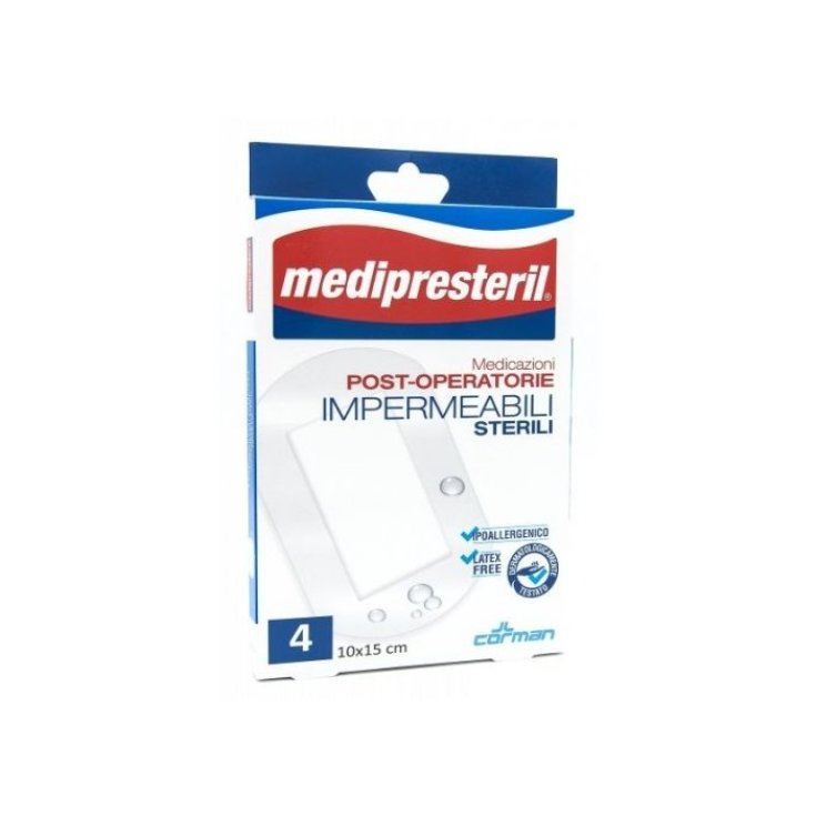 Medipresteril Medicazioni Post-Operatorie Impermeabili Sterili 10x15 Corman 4 Pezzi