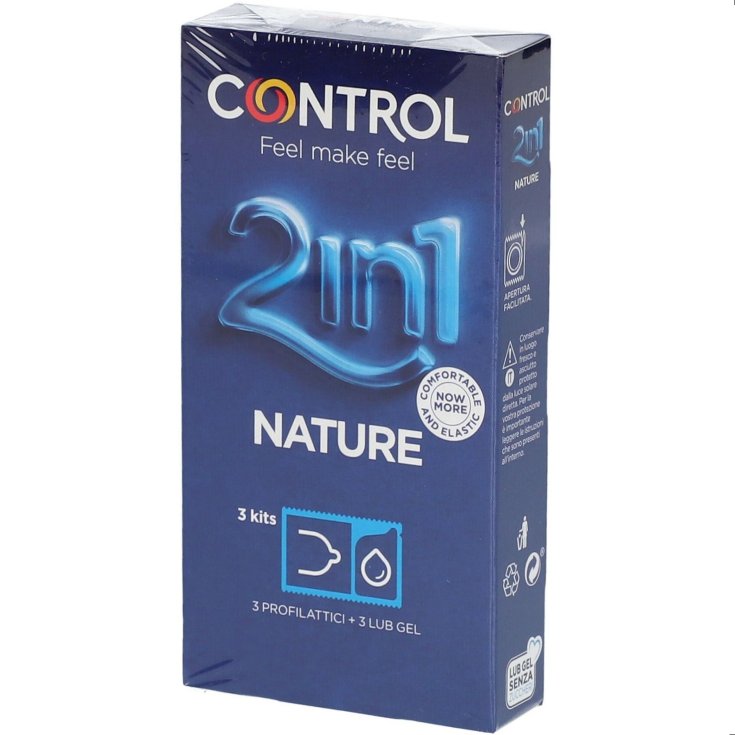 2In1 Nature + Lube Nature Control 3 Profilattici + 3 Lub Gel