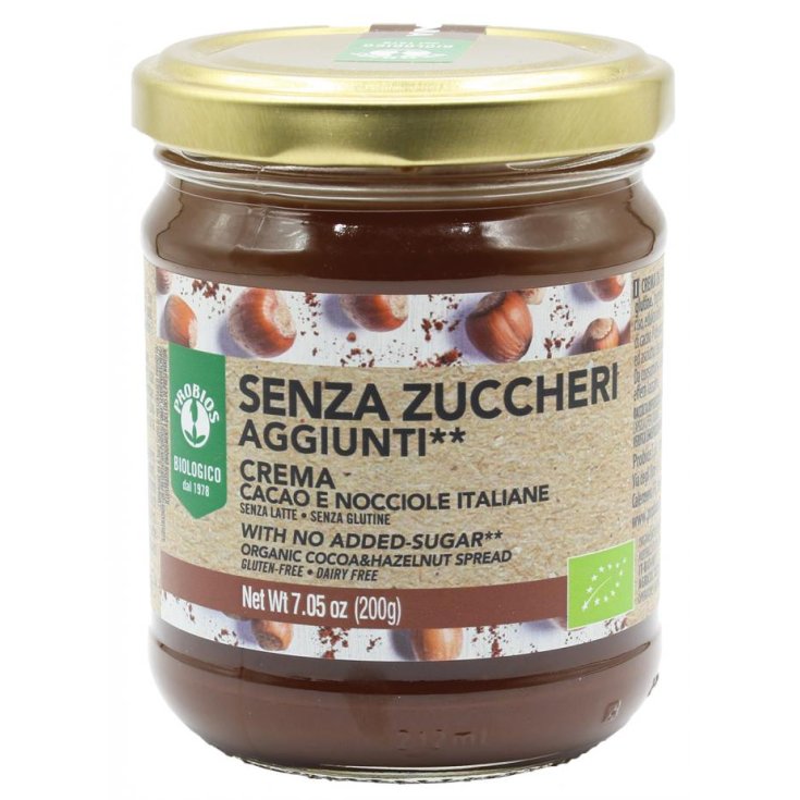 Senza Zuccheri Aggiunti Crema Cacao E Nocciole Italiane Probios 200g