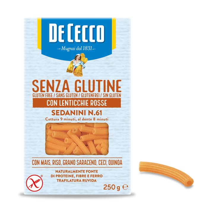 Sedanini n°61 Con Lenticchie Rosse De Cecco 250g