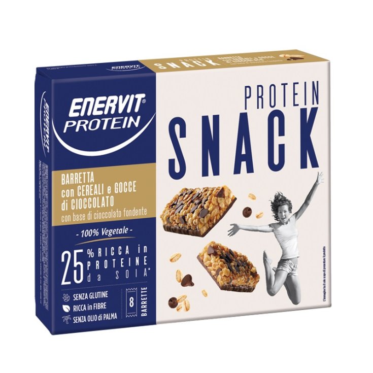 Protein Snack Barretta Cereali E Gocce Di Cioccolato Enervit Protein 8 Barrette