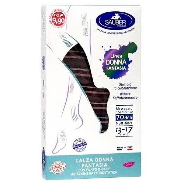 Sauber Calza Donna Fantasia Filato Q-Skin® 70den Colore Biscotto Taglia P