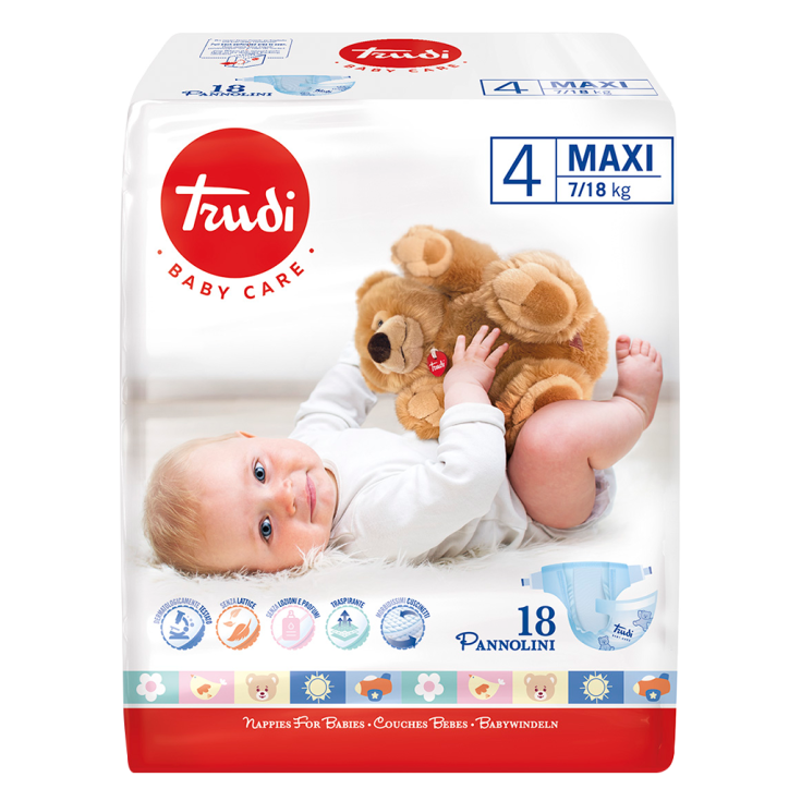 Pannolini Maxi 4 7-18Kg Trudi Baby Care 18 Pezzi