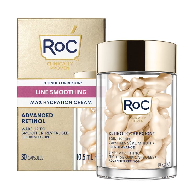 Retinol Correxion® Line Smoothing Siero Viso Notte in Capsule RoC® 30 Capsule