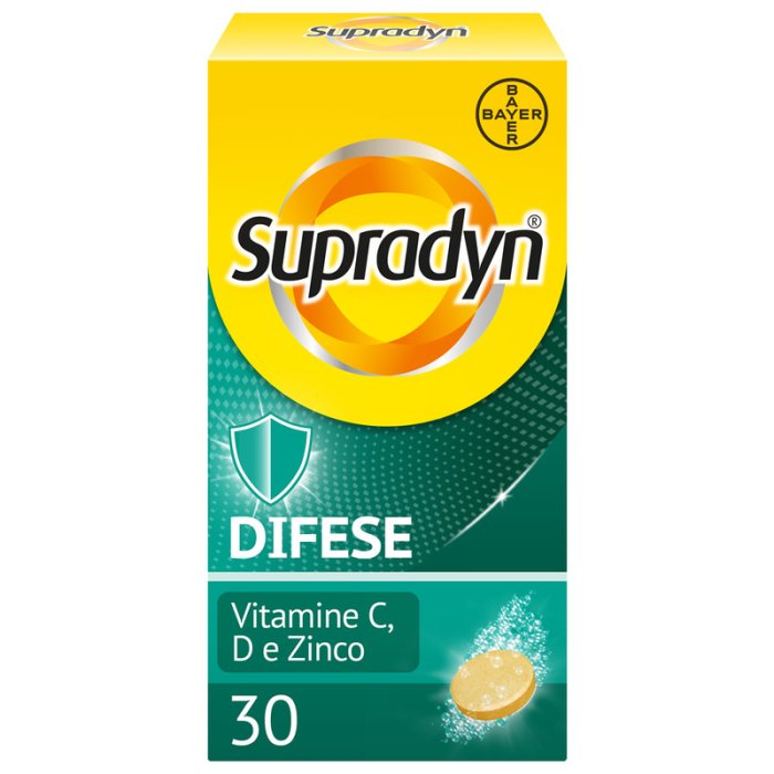 Supradyn Difese Adulto Integratore di Vitamina C D e Zinco 30 Cpr Eff