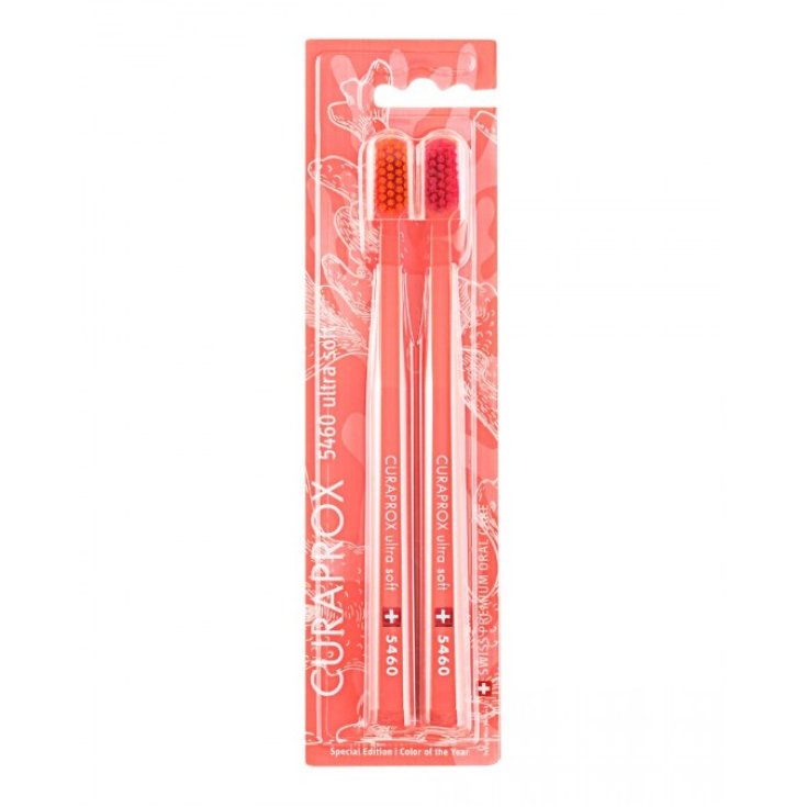 Curaprox Ultra Soft Duo Love Edition - Set di spazzolini da denti CS 5460,  ultra morbido, rosa + blu